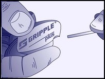 INSERT PLAIN OR BARBED WIRE INTO GRIPPLE PLUS