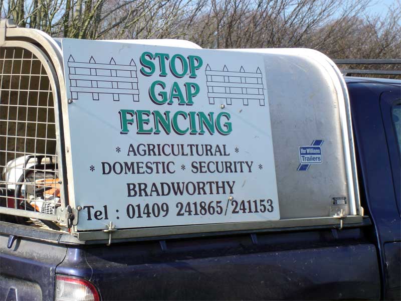 STOPGAP FENCING VEHICLE SIGN